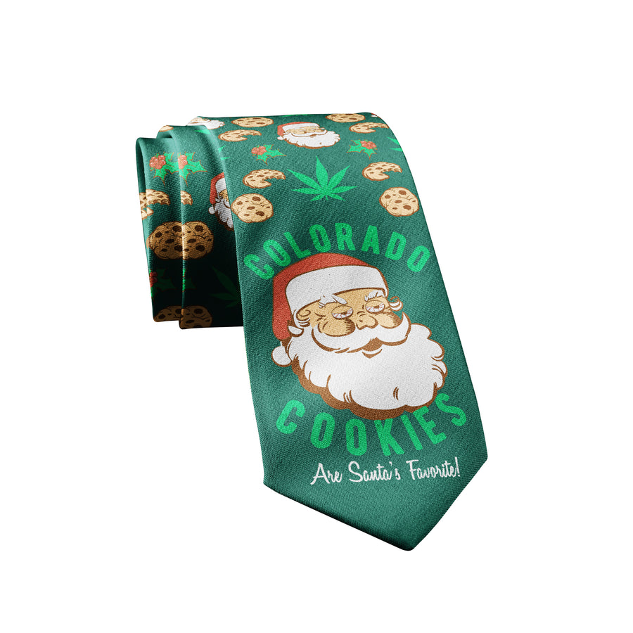 Funny Green Colorado Cookies Are Santa's Favorite Nerdy Christmas 420 Food Tee