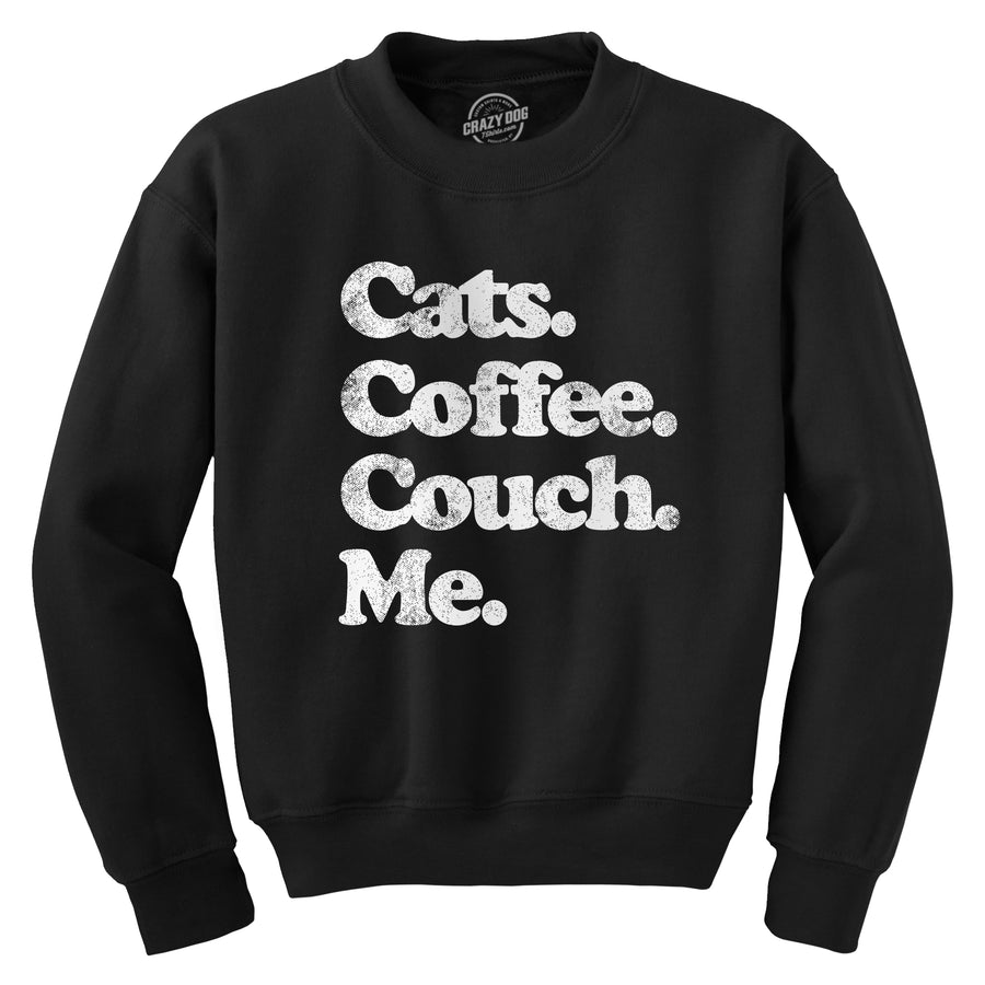 Funny Black Cats Coffee Couch Me Sweatshirt Nerdy Cat Coffee Tee