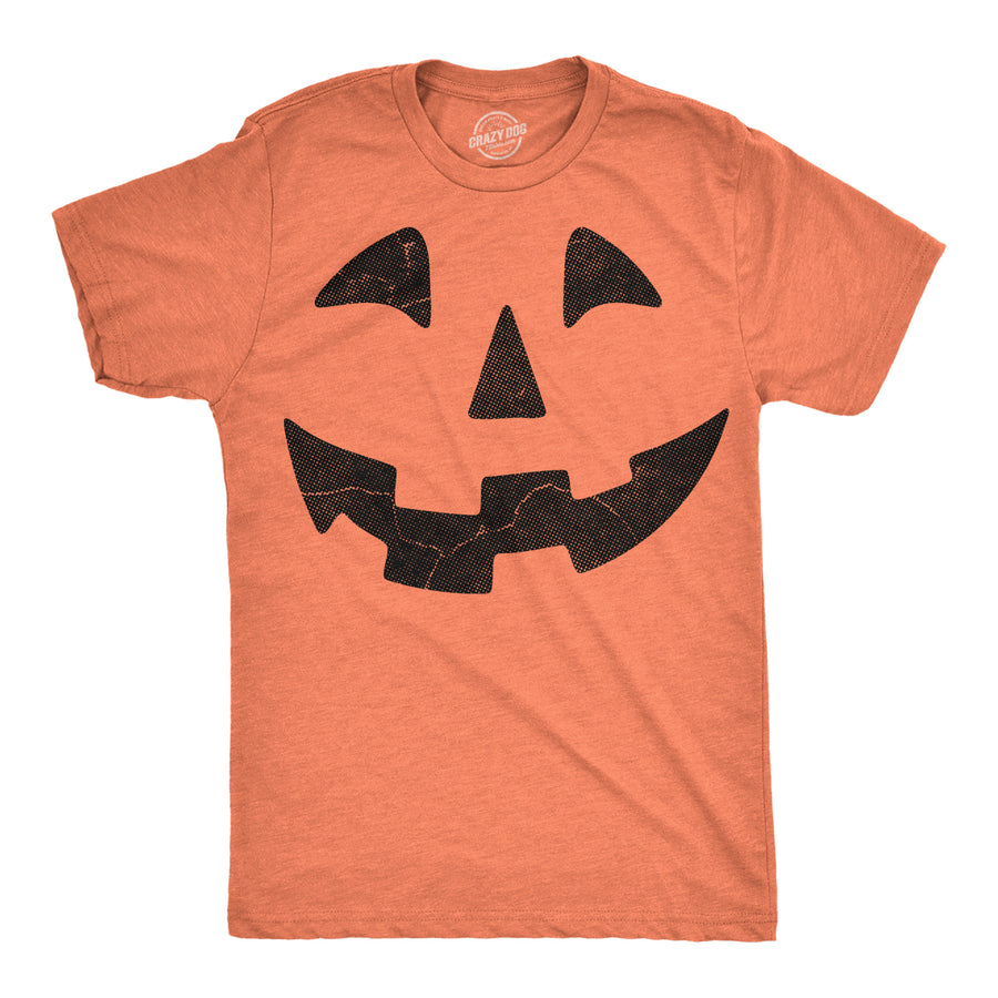 Funny Heather Orange - Giant Jack O Lantern Giant Jack O Lantern Face Mens T Shirt Nerdy Halloween Tee