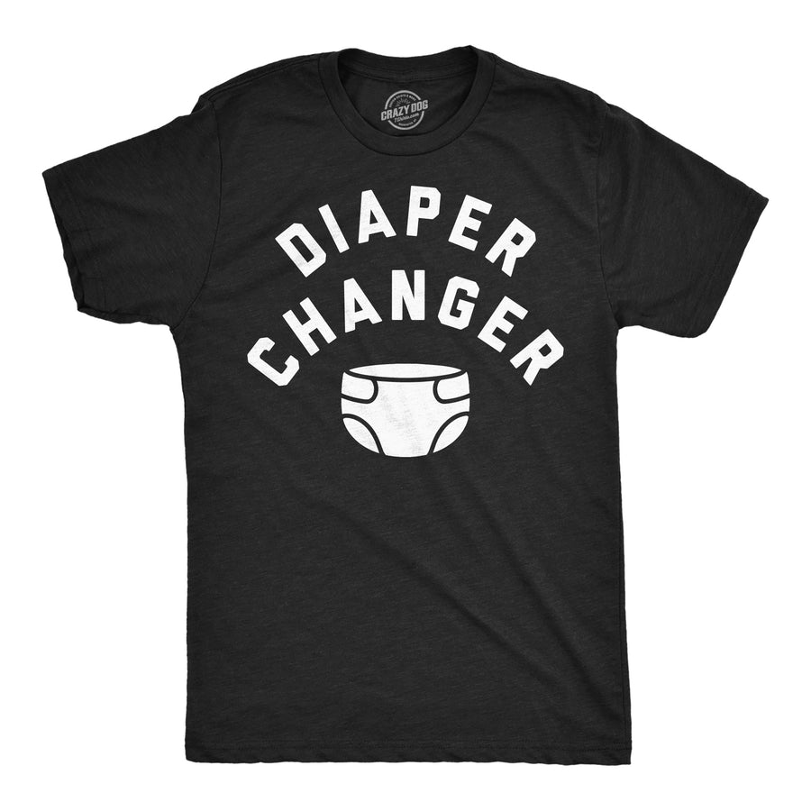 Funny Heather Black - Diaper Changer Diaper Changer Mens T Shirt Nerdy toilet Tee