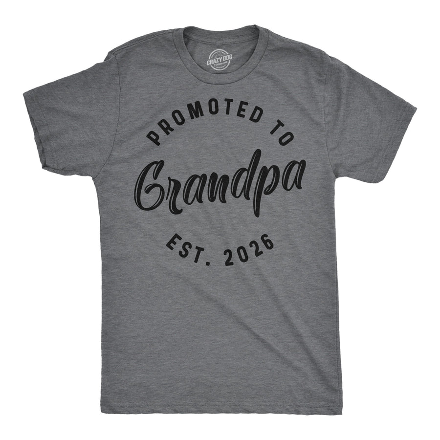 Funny Dark Heather Grey - Promoted Grandpa 26 Promoted To Grandpa 2026 Mens T Shirt Nerdy grandfather Tee