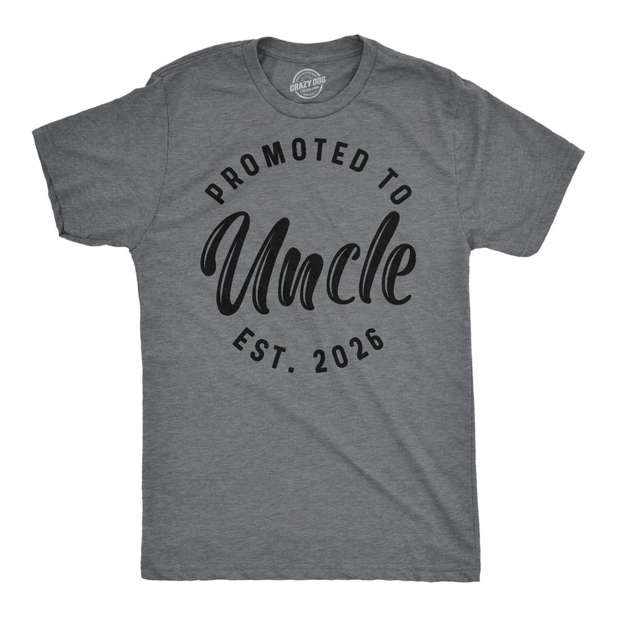Funny Dark Heather Grey - Promoted Uncle 26 Promoted To Uncle 2026 Mens T Shirt Nerdy uncle Tee
